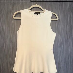 Theory White Sleeveless Peplum Top Sz S